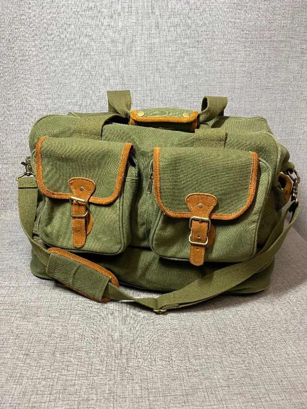 Vintage Eddie Bauer Duffle Bag for Travel Canvas Suede Duffel Bag Carry on Men